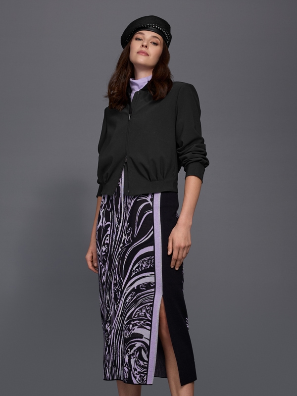 ‘Knitted in Germany’ long midi skirt