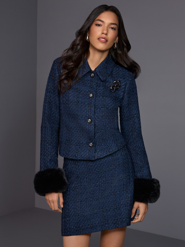 Tweed mini skirt