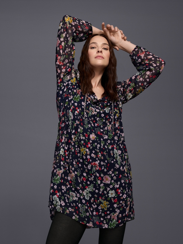 Viscose dress with all-over print