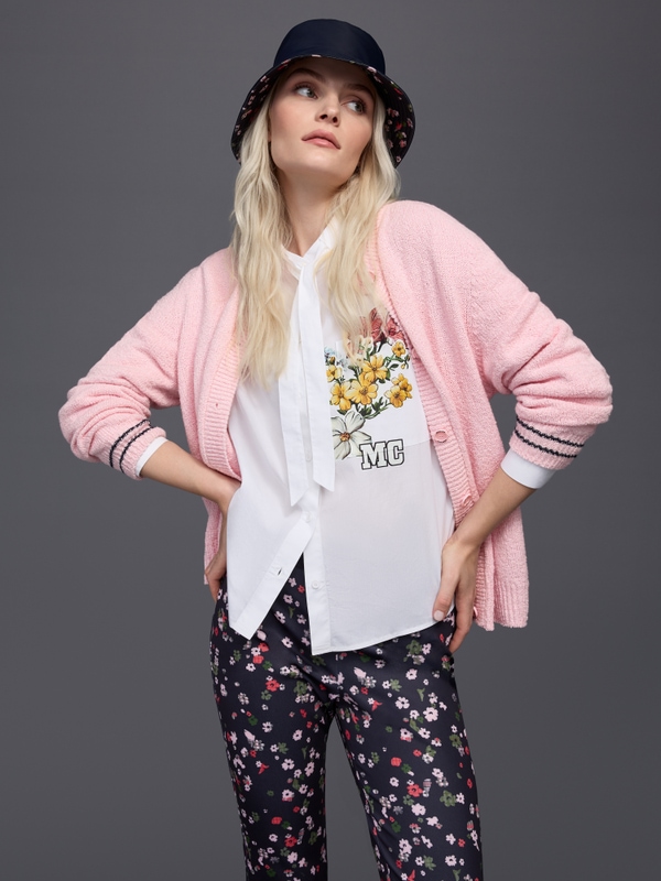 Cotton bow blouse