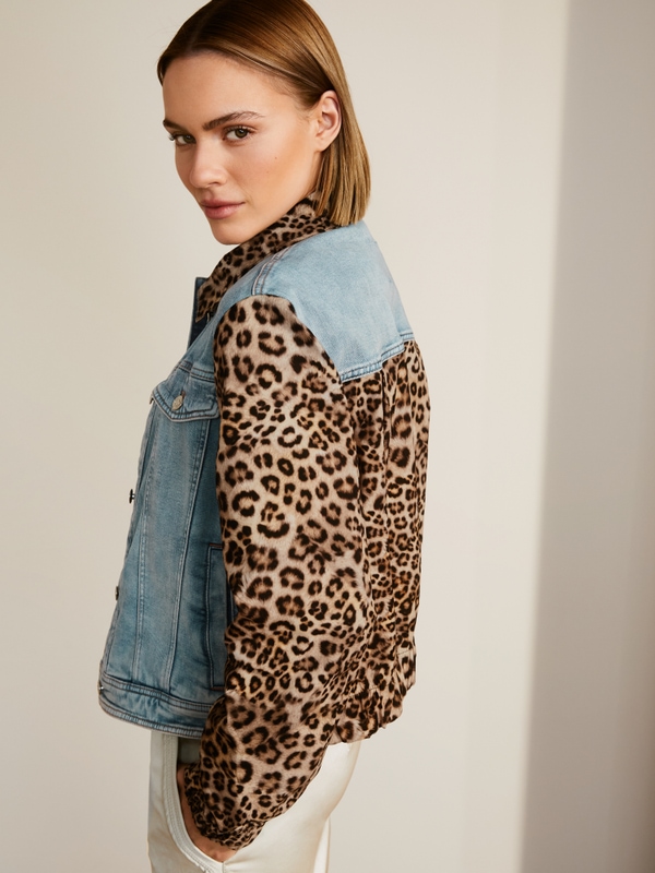 Jacke in Materialmix "Rethink Together"