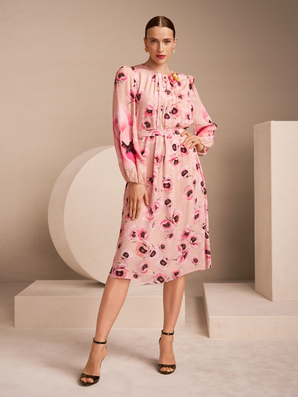 Midi-jurk met bloemenprint