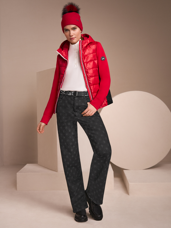 Jacket with faux down and hood