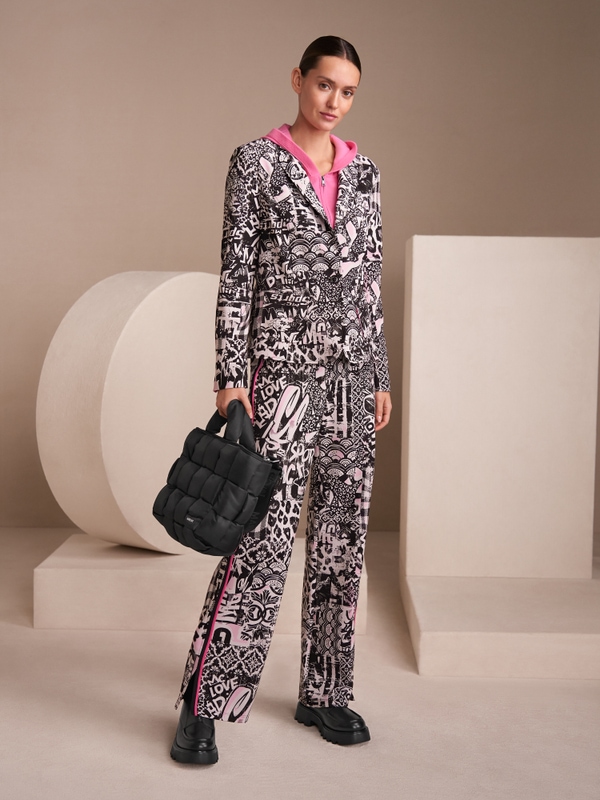 Printed blazer in scuba jersey