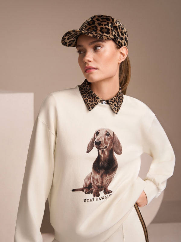 Sweatshirt with dachshund print