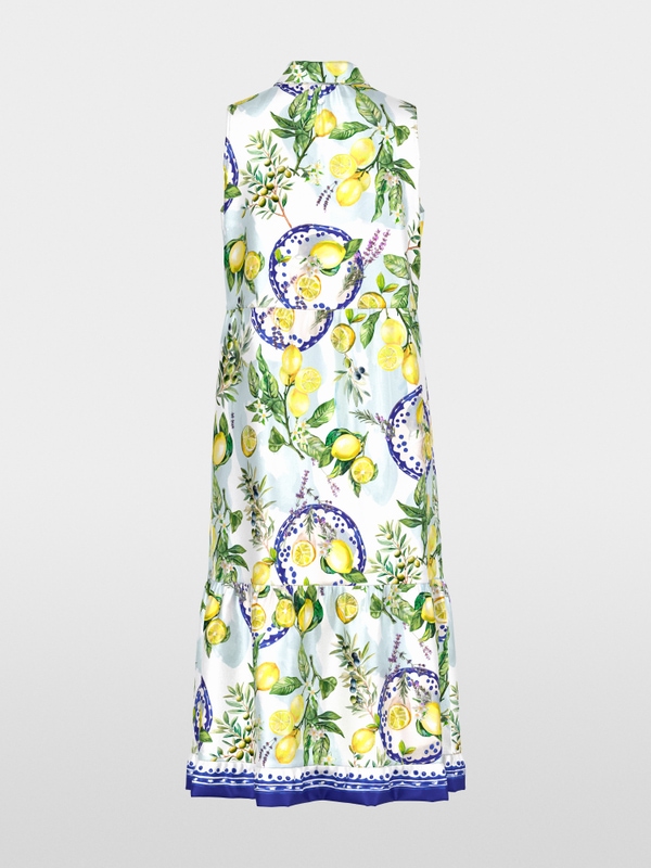 Lemon and olive print viscose dress