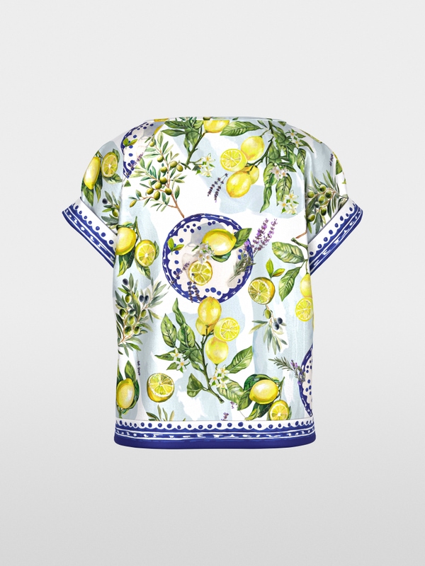 Viscose blouse with Mediterranean print