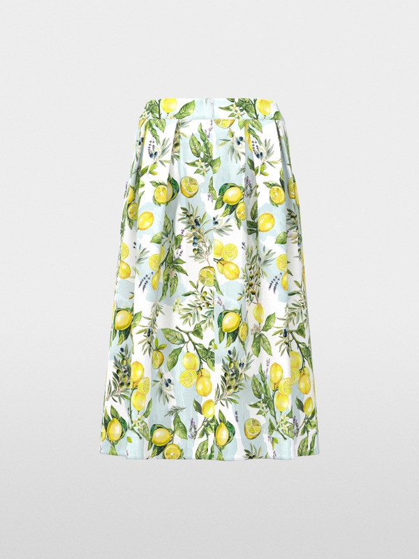 Cotton skirt with lemon print