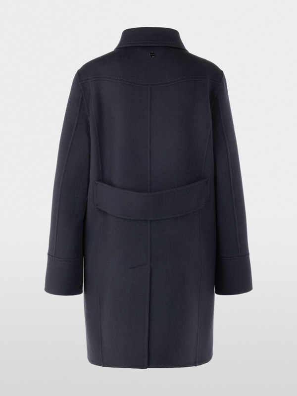 Wool coat with decorative stitching