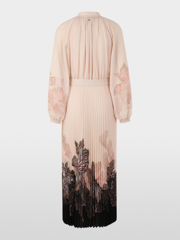 Pleated midi dress with floral print