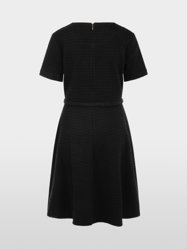 Knee-length waffle piqué dress