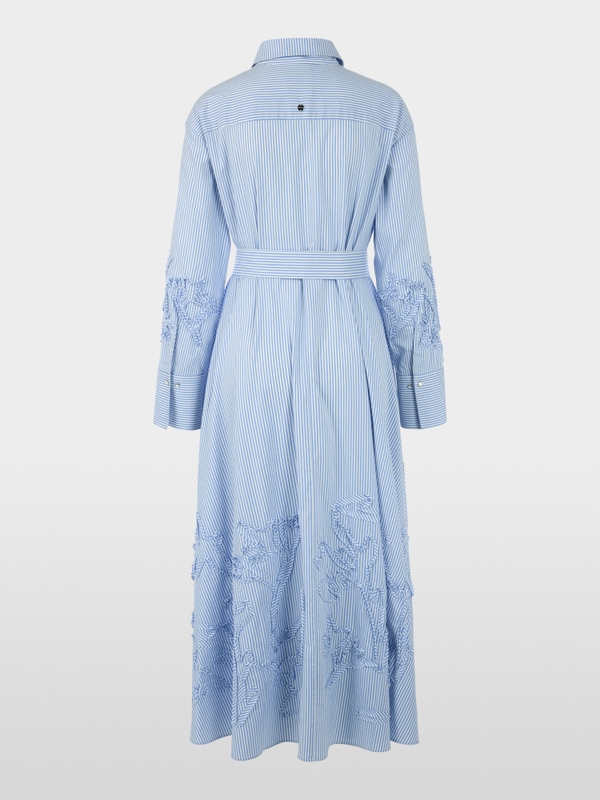 Striped midi dress with embroidery