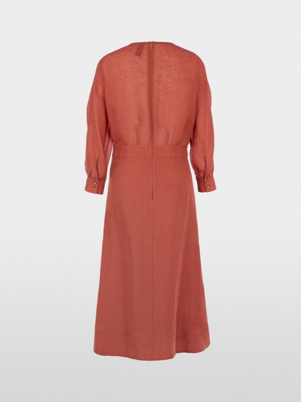 Maxi dress in linen and silk