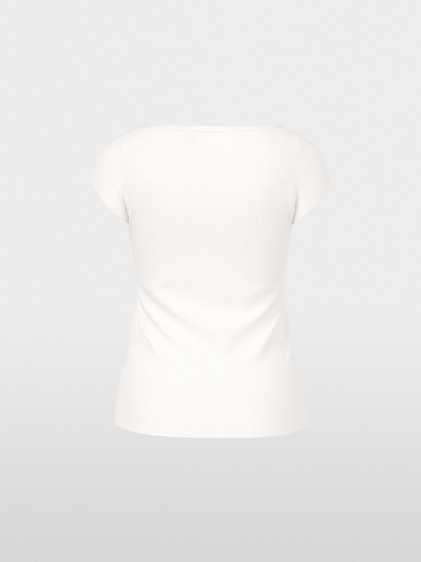 Stretch cotton shirt with cut-out