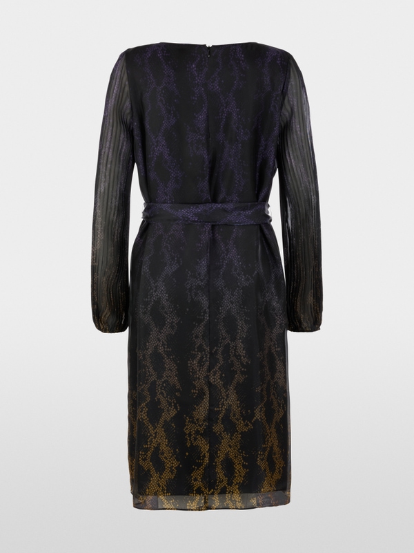 Robe à imprimé serpent et manches plissées