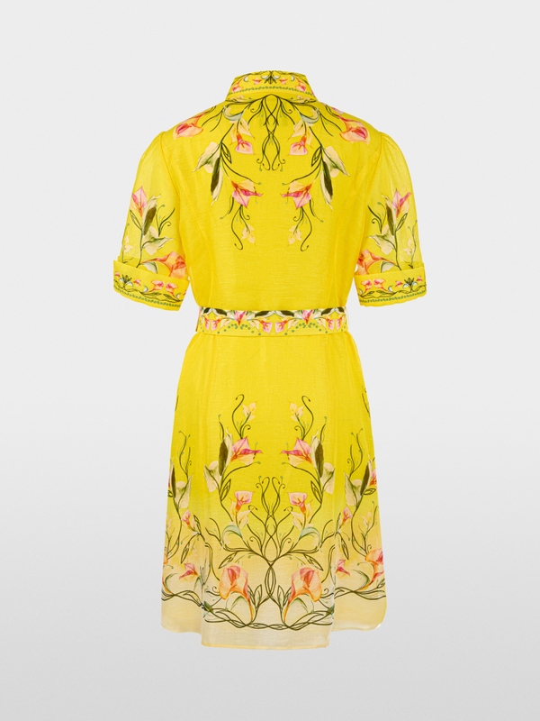 Linen-silk blend mini dress