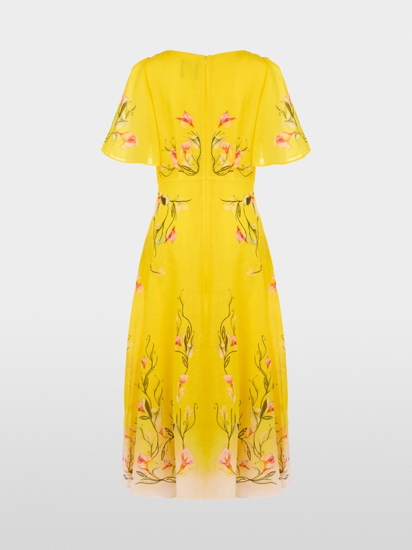 Linen-silk blend maxi dress