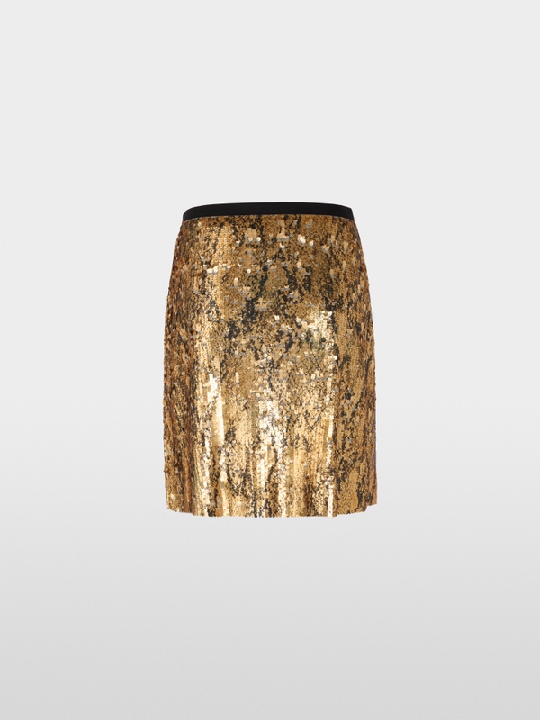 Minirock mit goldenen Pailletten