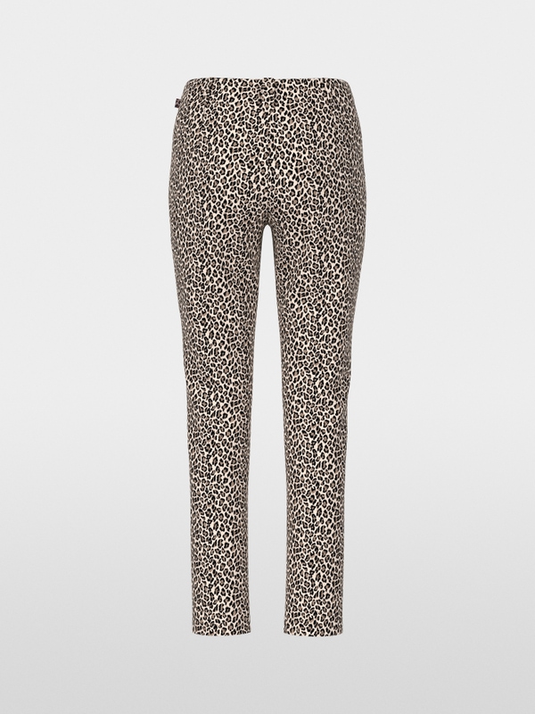 SYDNEY slim fit pants with leopard print