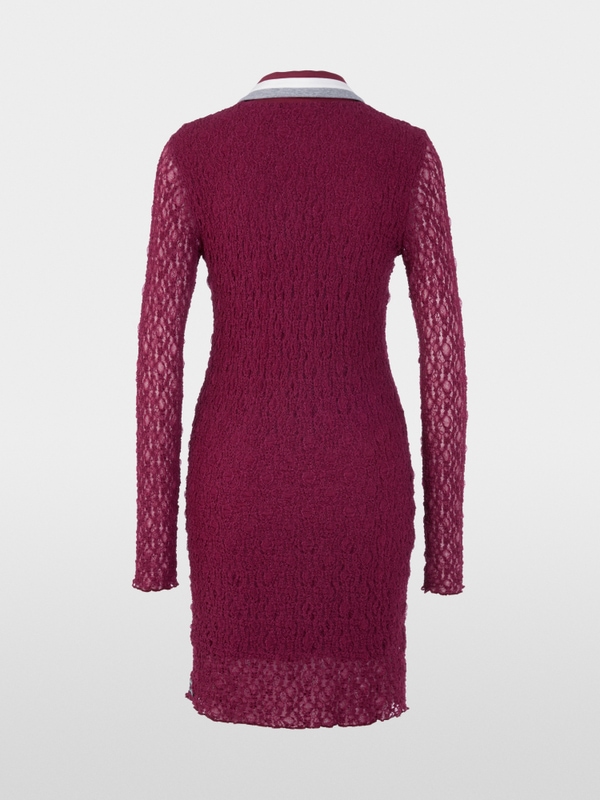 Polo dress with mesh look