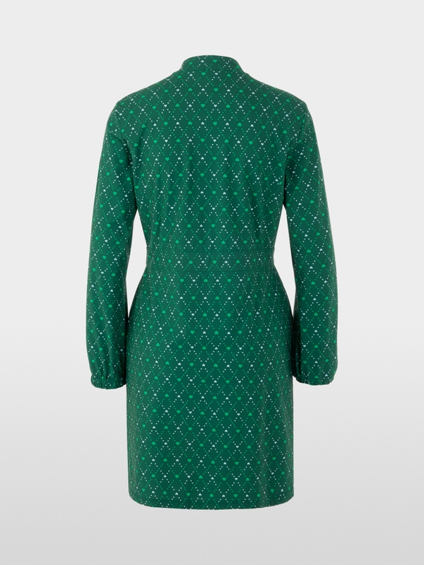 Stretch mini dress with heart print