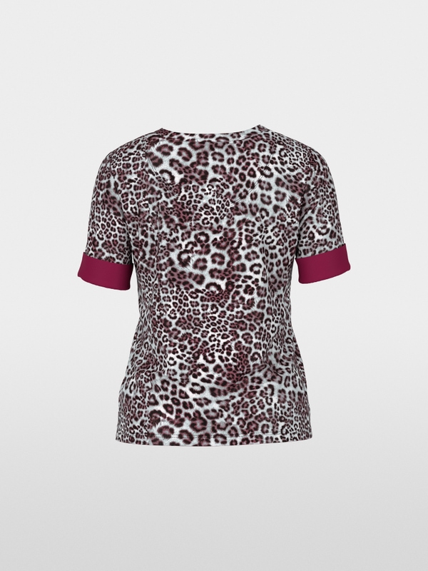 Ribbed shirt with leopard print