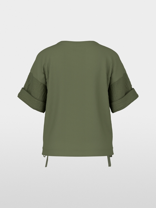 Materials mix T-shirt