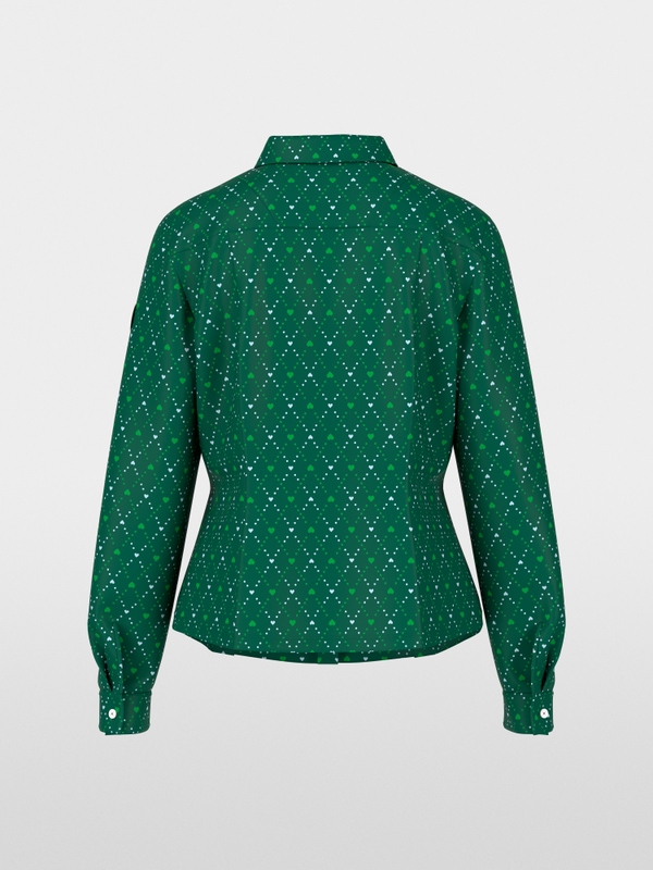 Stretch blouse with heart print