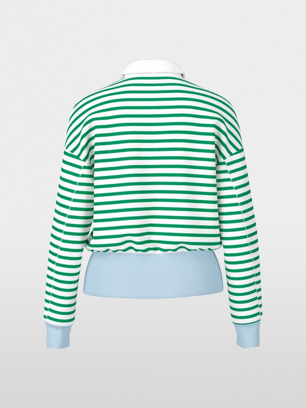 Striped polo shirt in stretch cotton