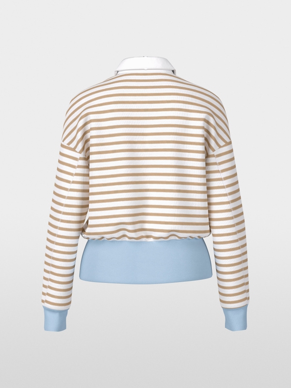 Striped polo shirt in stretch cotton