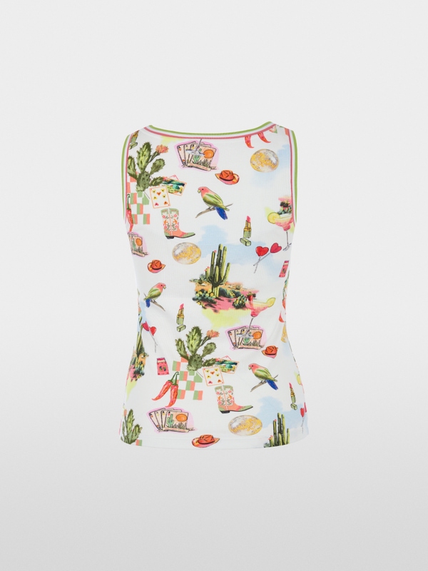 Ribbed top with print