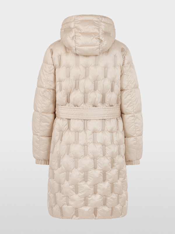 Padded coat with waist belt