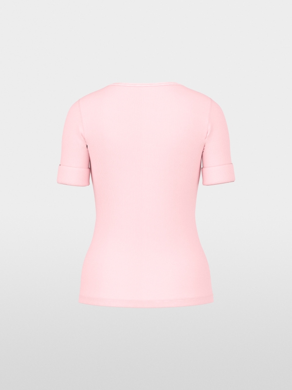 Stretch cotton shirt with half sleeves