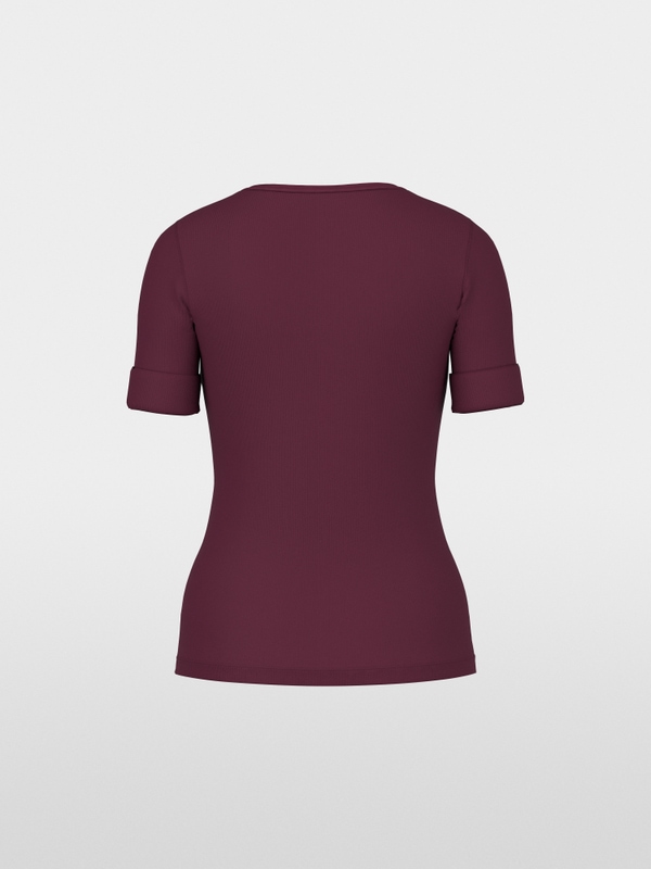 Stretch cotton shirt with half sleeves