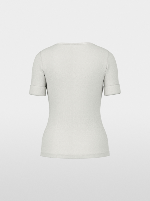Stretch cotton shirt with half sleeves