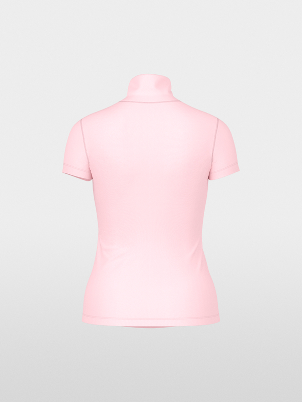 Stretch cotton shirt with raised collar