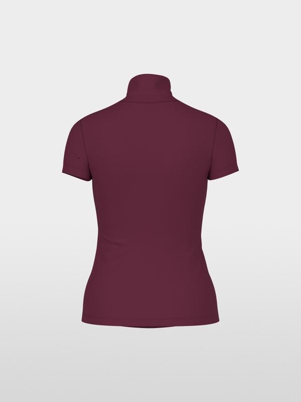 Stretch cotton shirt with raised collar