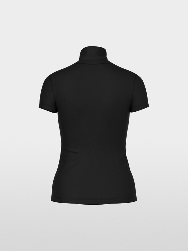 Stretch cotton shirt with raised collar