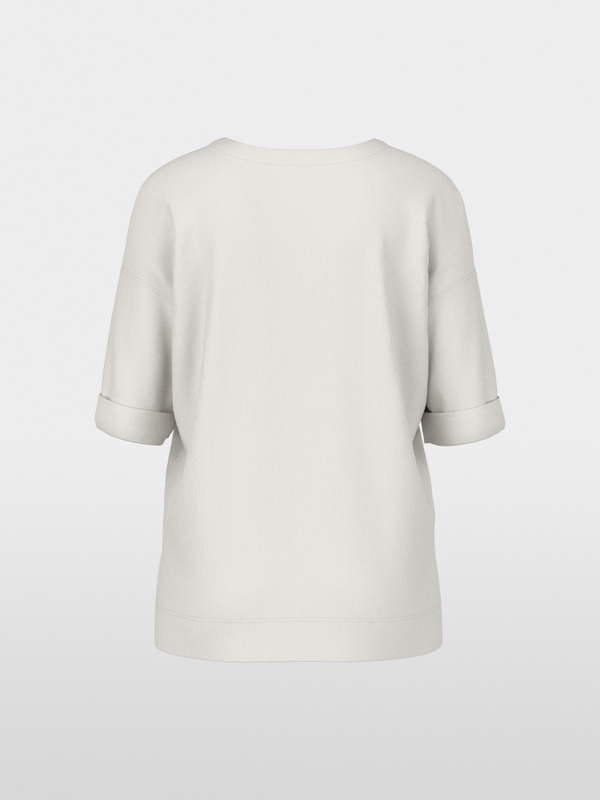 Materials mix blouse-style shirt