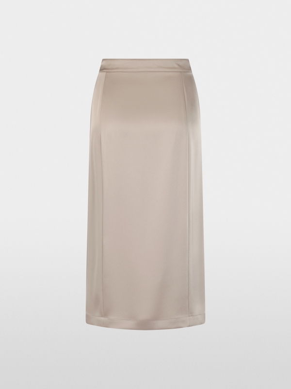 Flowing satin midi skirt