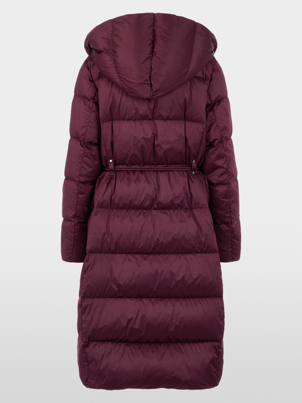 Manteau long en duvet à capuche