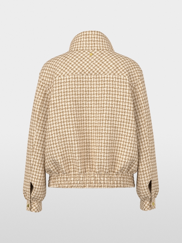 Blouson jacket with houndstooth