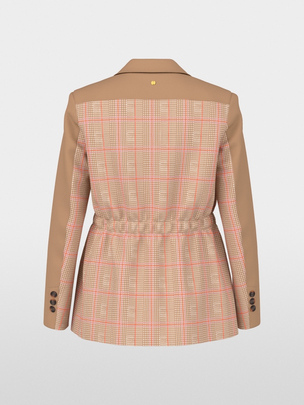 Two-button blazer with checked pattern