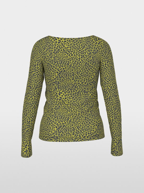 Long-sleeved shirt with leopard print