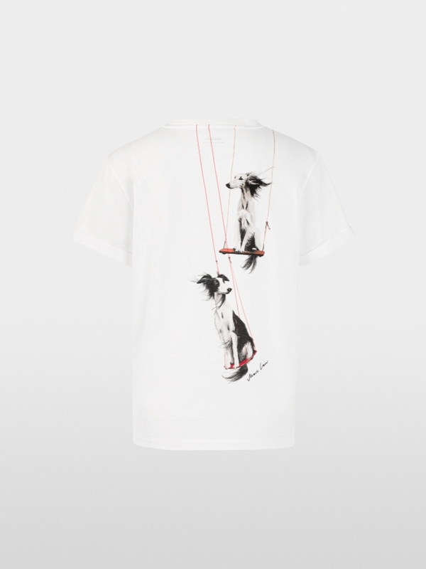T-shirt avec imprimé chien dans le dos