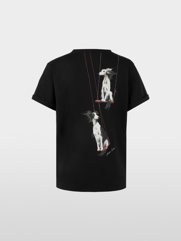 T-shirt avec imprimé chien dans le dos