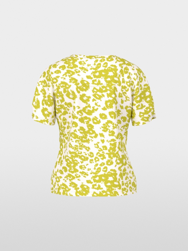 Ribbed leopard print T-shirt