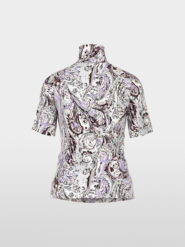 T-shirt en coton avec col montant