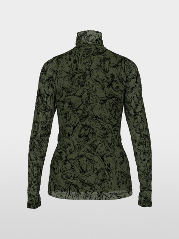 Shirt with velvet flocking