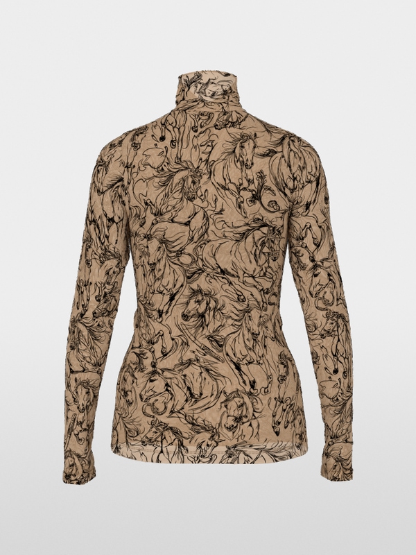Shirt with velvet flocking